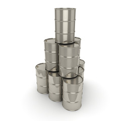 3D rendering Set chrome barrels