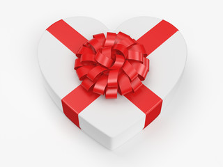 3D rendering White box heart