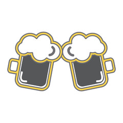 beer mug with foam over white background. liquor drink design. vector illustration 