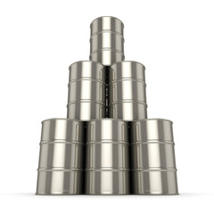 3D rendering Set chrome barrels