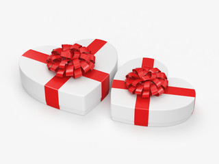 3D rendering White boxes heart