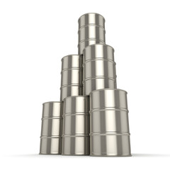 3D rendering Set chrome barrels