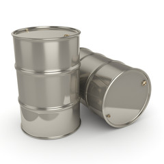 3D rendering Many chrome barrels