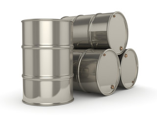 3D rendering Set chrome barrels