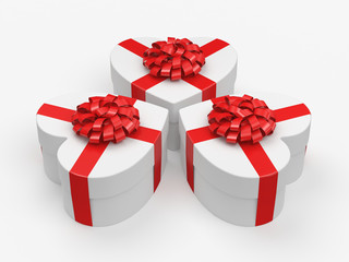 3D rendering White boxes heart