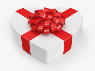 3D rendering White box heart