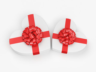 3D rendering White boxes heart