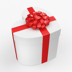 3D rendering White box heart