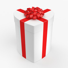 3D rendering White box heart