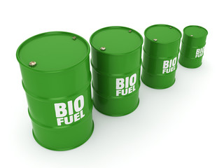 3D rendering barrels of biofuels