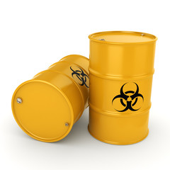 3D rendering biohazard barrels