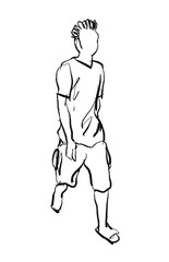 man walking isolated