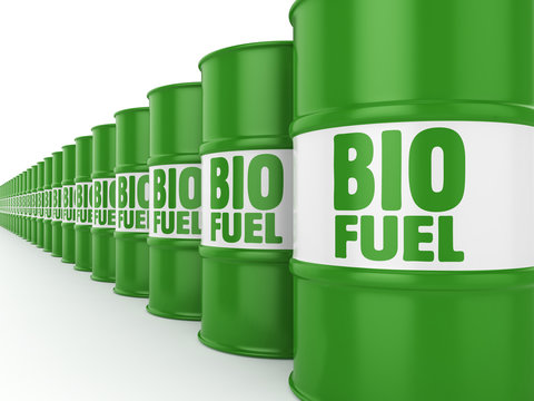 3D rendering barrels of biofuels