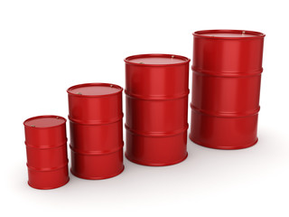 3D rendering red barrels