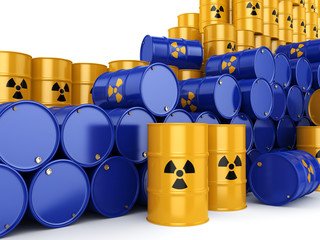 3D rendering radioactive barrels © apopium