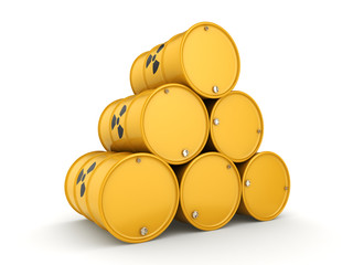 3D rendering radioactive barrels © apopium