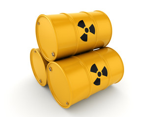 3D rendering radioactive barrels © apopium