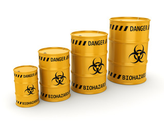 3D rendering biohazard barrels