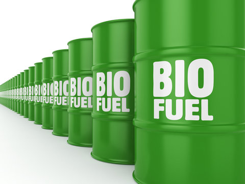 3D rendering barrels of biofuels