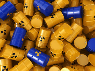 3D rendering radioactive barrels © apopium
