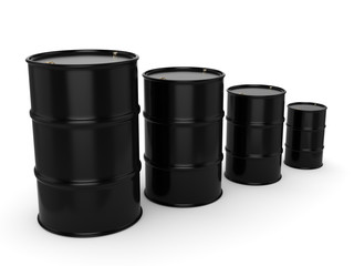 3D rendering black barrels