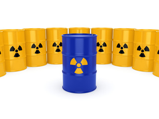 3D rendering radioactive barrels © apopium