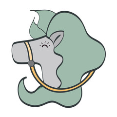 cute horse toy over white background. vector illustration