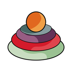 colorful pyramid baby toy over white background. vector illustration