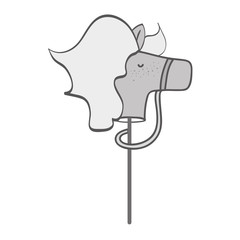 cute horse toy over white background. vector illustration