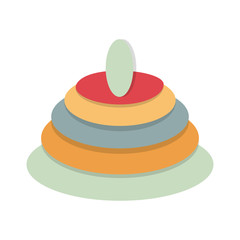 colorful pyramid baby toy over white background. vector illustration