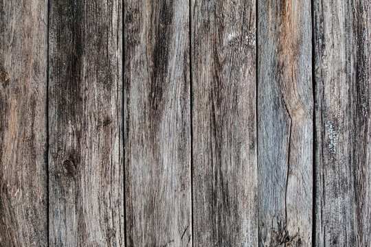 Vertical wooden planks texture. Old rustic wood, aged table, wall, floor background, free space for text
