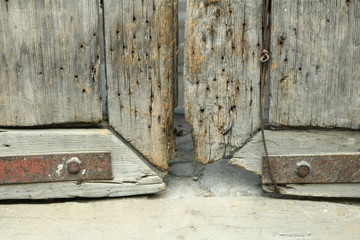 A wooden gate of Folk Houses in the China 