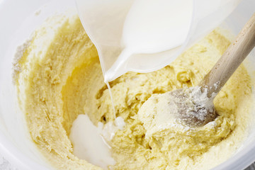 Steps of making cake.