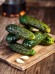 Pickled cucumbers in soy sauce and rice vinegar