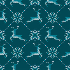 Christmas seamless pattern. Winter holiday folk ornament. Texture for paper and textile. Vector background. 