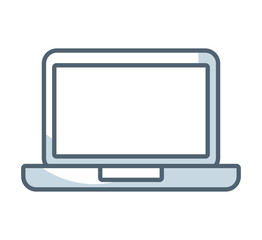 laptop computer flat line icon vector illustration design