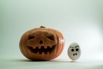 Halloween pumpkin vs angry eggs