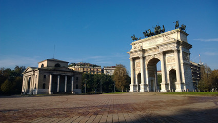 Area Sempione with "Arca della pace" in Milan