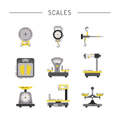 flat icons of scales