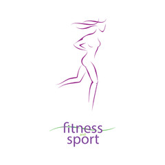 Obraz na płótnie Canvas Fitness and sport girl silhouette