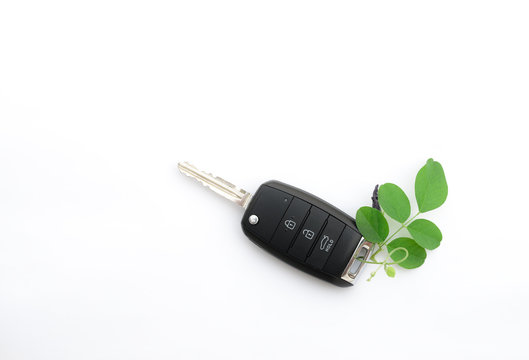 Green car key on with background