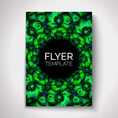 Abstract flyer design. Abstract colorful kaleidoscope. Vector graphic template for poster, cover, brochure.