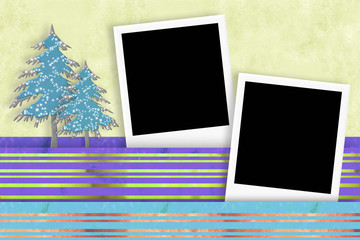 Christmas two photo frames card