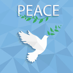 Peace dove with olive branch for International  Day poster