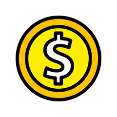 Obraz premium coin money flat line icon vector illustration design