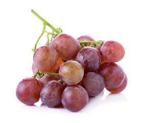 red seedless grapes isolated on white background