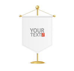 Pennant on Steel Spire Pedestal. Vector