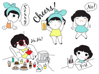 Weekend Life Character illustration set