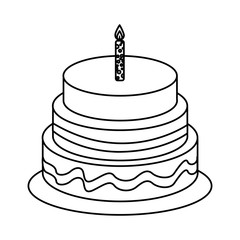 delicious sweet cake birthday vector illustration design
