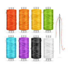 Thread Spool Set. Vector